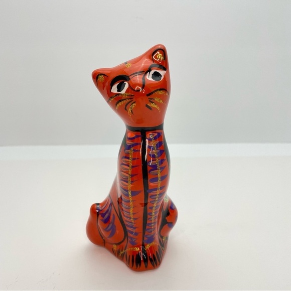 MEXICAN Folk Art Pottery Talavera 5.2” Cat - Picture 2 of 12